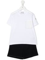 Moncler Enfant ensemble haut-short à patch logo - Blanc