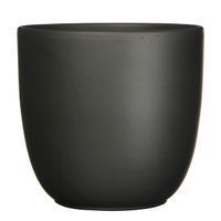 Plantenpot/bloempot Tusca - Zwart - keramiek - mat - D31/H28 cm