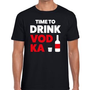 Time to drink Vodka tekst t-shirt zwart heren