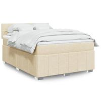 Boxspring met matras stof crèmekleurig 140x200 cm