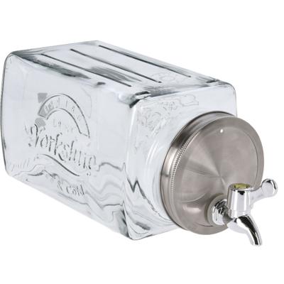 Drankdispenser/limonade/sap dispenser - glas - 3 liter - 14 x 26 cm