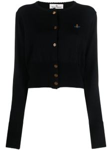 Vivienne Westwood cardigan crop Bea à logo brodé - Noir