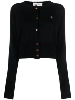 Vivienne Westwood cardigan crop Bea à logo brodé - Noir