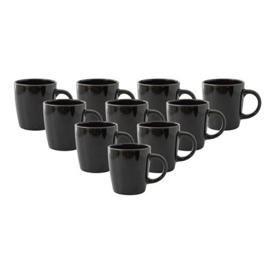 Home Deco Factory Mok - 10x - zwart - 40 cl - keramiek - vaatwasserbestendig Home Deco Factory Mok - 10x - zwart - 40 cl - keramiek - vaatwasserbestendig