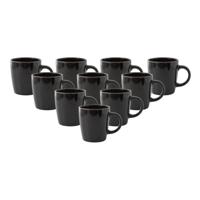 Home Deco Factory Mok - 10x - zwart - 40 cl - keramiek - vaatwasserbestendig