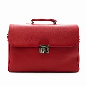 20S Design leren aktetas 16,5" Classic rood