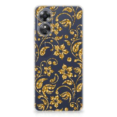 OPPO A17 | TPU Case | Gouden Bloemen
