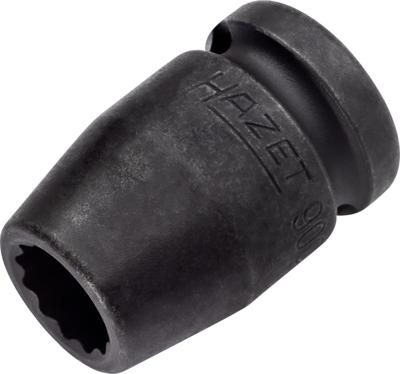HAZET Krachtdopsleutel 900SZ-12 · 1/2 inch (12,5 mm) vierkant hol · Buitentwaalfkant tractieprofiel · SW 12 mm