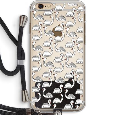 Zwanen: iPhone 6 PLUS / 6S PLUS Transparant Hoesje met koord
