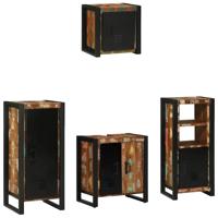 Badkamermeubelset met lade 4 pcs Massief Gerecycled Hout