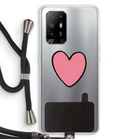 Hartje: Oppo A94 5G Transparant Hoesje met koord