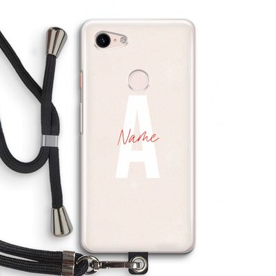 Strawberry Milkshake: Pixel 3 Transparant Hoesje met koord