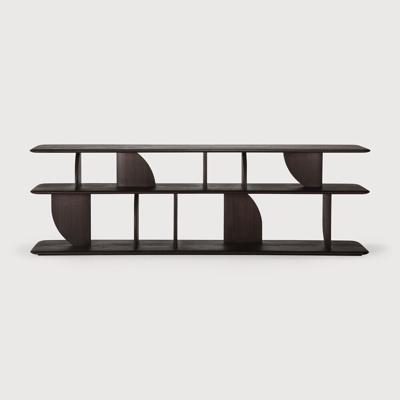 Ethnicraft Sidetable 'Geometric' Gevernist Teakhout, 210cm, kleur Donkerbruin
