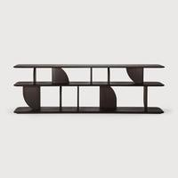 Ethnicraft Sidetable 'Geometric' Gevernist Teakhout, 210cm, kleur Donkerbruin