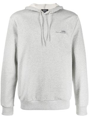 A.P.C. hoodie à logo brodé - Gris