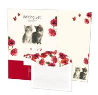 Briefpapier met enveloppen: Franciens Kittens & Poppies