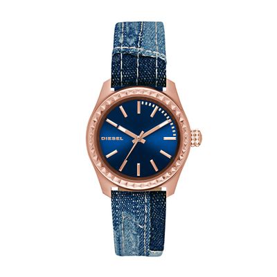 Horlogeband Diesel DZ5510 Leder/Textiel Blauw 20mm