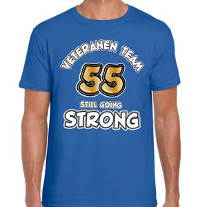 Cadeau T-shirt voor heren - veteranen team - blauw - verjaardag - 55 jaar