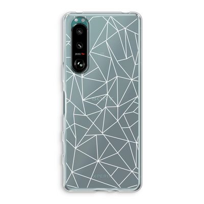 Geometrische lijnen wit: Sony Xperia 5 III Transparant Hoesje