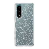 Geometrische lijnen wit: Sony Xperia 5 III Transparant Hoesje