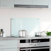 VidaXL Spatscherm keuken 70x40 cm gehard glas wit