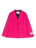 MSGM Kids blazer à patch logo - Rose