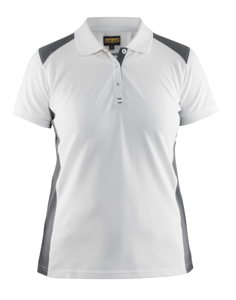 Blåkläder Dames poloshirt piqué 33901050 | Wit/Grijs | Maat XS - 7330509479247