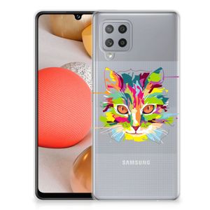 Samsung Galaxy A42 Telefoonhoesje met Naam Cat Color