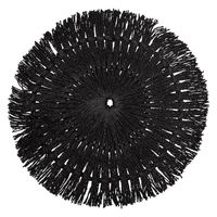 Ronde placemat raffia zwart 38 cm   - - thumbnail