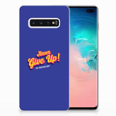 Samsung Galaxy S10 Plus | Siliconen hoesje | met naam Never Give Up Samsung Galaxy S10 Plus | Siliconen hoesje | met naam Never Give Up