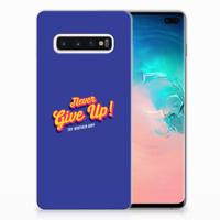 Samsung Galaxy S10 Plus | Siliconen hoesje | met naam Never Give Up