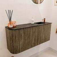 Toiletmeubel Mondiaz Joya Dlux | 91.6 cm | Meubelkleur Dusk | Faye wastafel Lava Wasbak Rechts | 1 kraangat