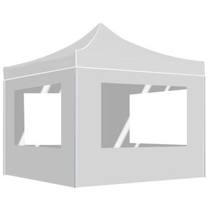 VidaXL Partytent inklapbaar met wanden 2x2 m aluminium wit