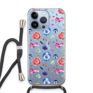 Bloemetjes: iPhone 13 Pro Transparant Hoesje met koord