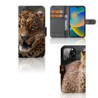 iPhone 14 Pro | Telefoonhoesje | Met pasjeshouder | Luipaard
