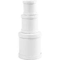 Creativ Company Trommel dozen set, h: 4+5+7 cm, d 4+5+6,5 cm, wit, 1 set