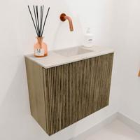 Toiletmeubel Mondiaz Joya Dlux | 50 cm | Meubelkleur Dusk | Faye wastafel Ostra Wasbak Rechts | Zonder kraangat(en)