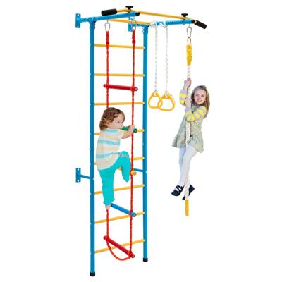 Kinder Klimwand met Wand Ladder Pull-up Bar Touw Ladder Touw en Gymnastiek Kinderen Turnwand Fitness Sportapparaat voor 3 + Jaar
