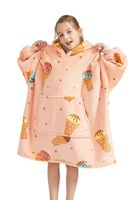Fleece deken met mouwen & capuchon - kind - ijsjes - thumbnail