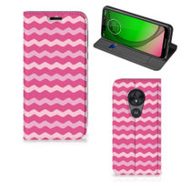 Motorola Moto G7 Play Hoesje met Magneet Waves Pink