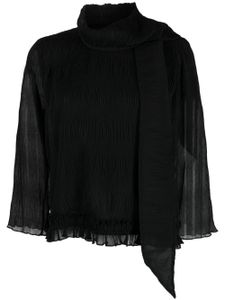 GANNI blouse à effet plissé - Noir