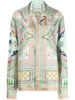 Casablanca Le Labyrinthe-print silk shirt - Vert