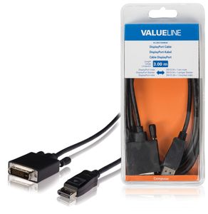 Valueline VLCB37200B30 video kabel adapter 3 m DisplayPort DVI-D Zwart