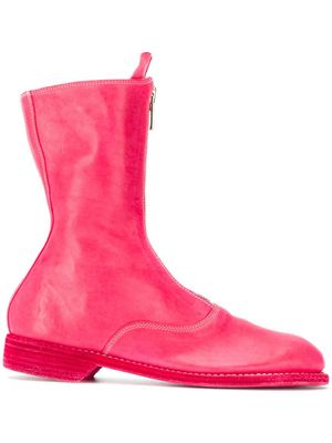 Guidi bottes en cuir à fermeture zippée - Rose