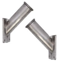 2x Vlaggenstokhouder / vlaggenhouder aluminium 30 mm