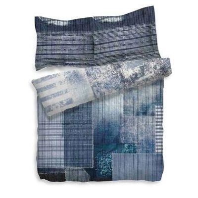 Heckett & Lane dekbedovertrek Gavriel - blauw - 240x200 cm
