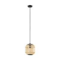 EGLO Bordesley Hanglamp - 1 lichts - Ø21cm. - E27 - Zwart|bamboo