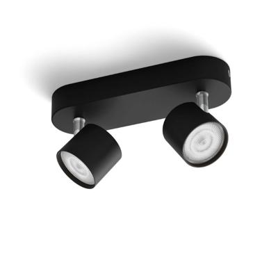 Philips Zwarte led plafondspotStar 2-lichts - 929003205201