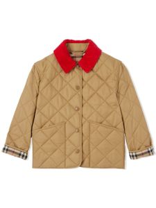 Burberry Kids veste matelassée à col en velours côtelé - Tons neutres