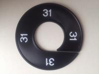 Maatring 9cm zwart/wit 31